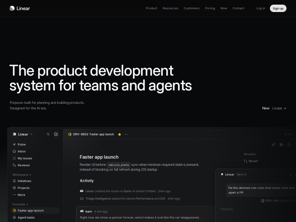 Screenshot from linear.app