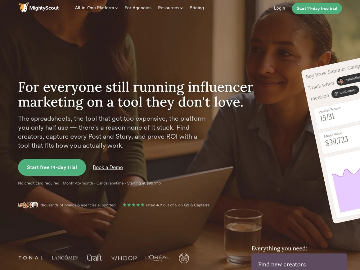 Screenshot from mightyscout.com