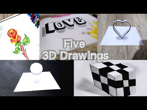 HOW TO DRAW 3D 5 - SUPER DRAWINGS❤️