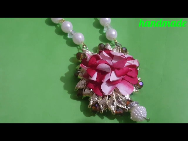 Making Flower jewellery/flower jewellery for haldi,artificial and beads jewellery tutorial at home