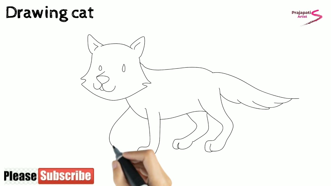 cat drawing | how to draw a cat | cat drawing for kids