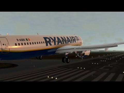 Ryan air Airbus a320 butter landing.