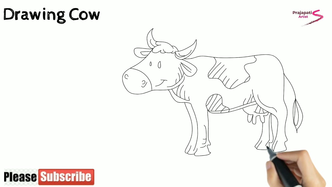 How to draw easy COW STICK drawing | COW STICK drawing for Beginners -  YouTube