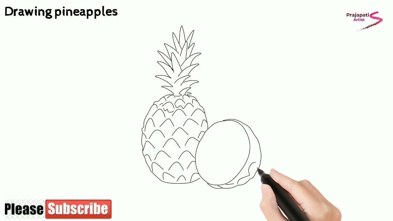 how to draw pineapple | how to draw pineapple step by step | easy pineapple drawing