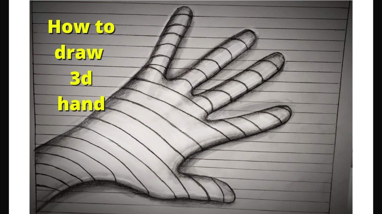 How to draw a 3d hand in very simple way