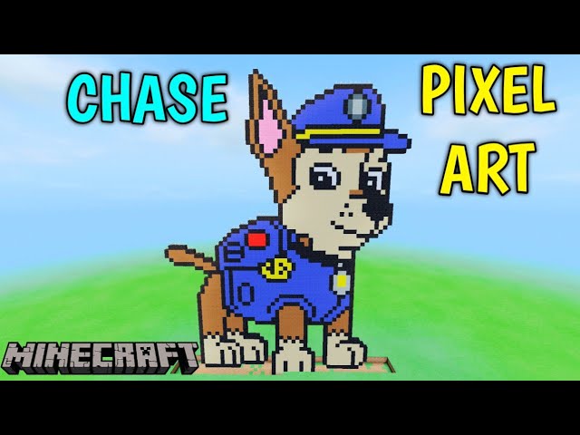 CHASE PIXEL ART IN MINECRAFT ??||PAW PETROL CHASE ART