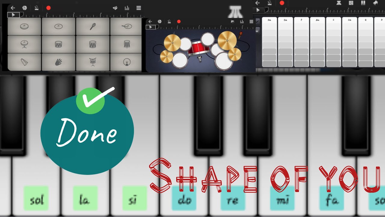 Shape of you intro in walkband mobile keyboard mobile piano(how to use walkband)2021