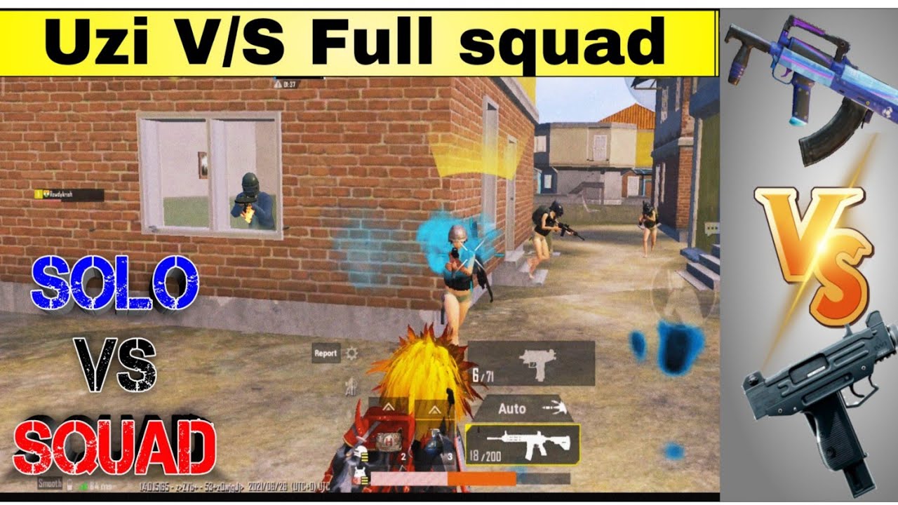 Uzis Vs full squad solo Vs squad gamplay