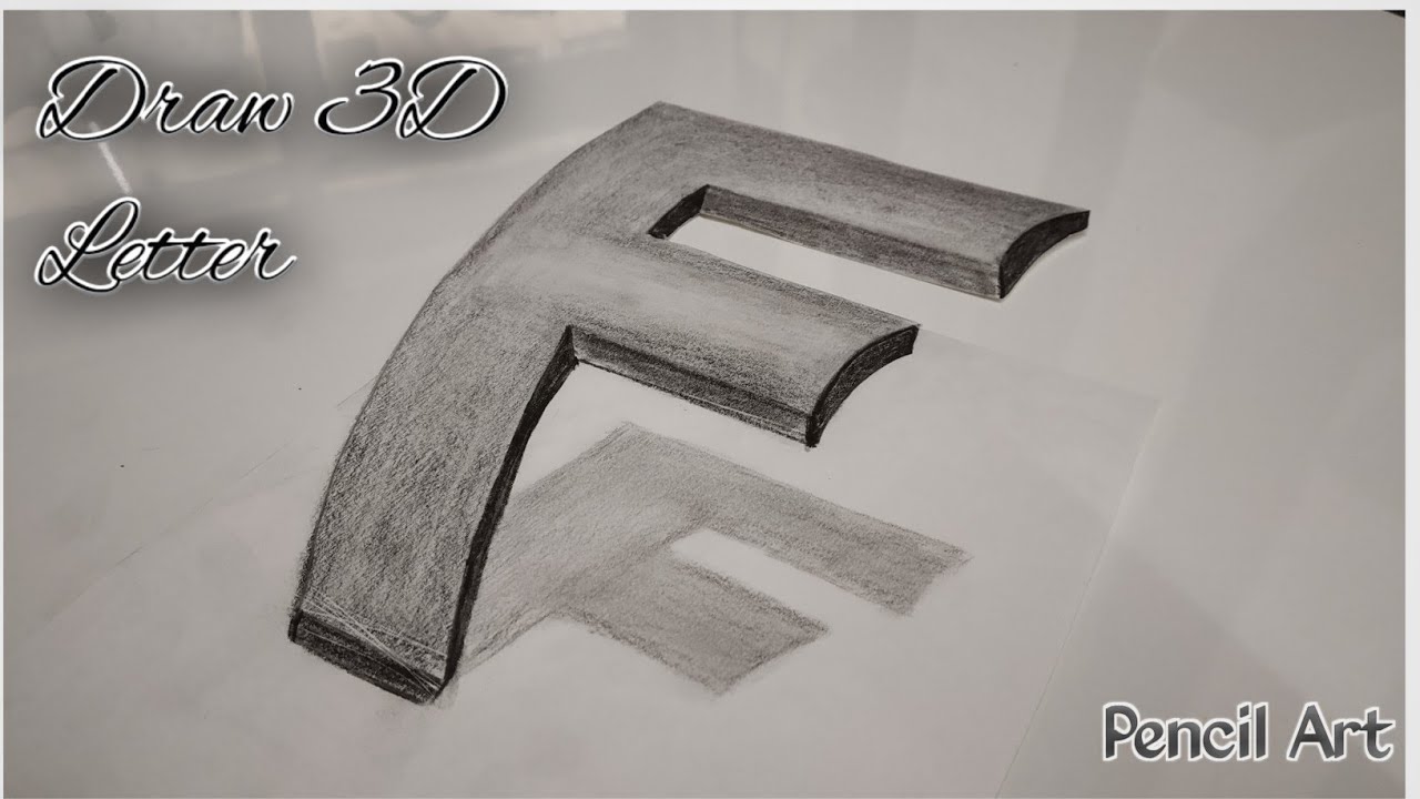 How to Draw 3D Letter in easy way