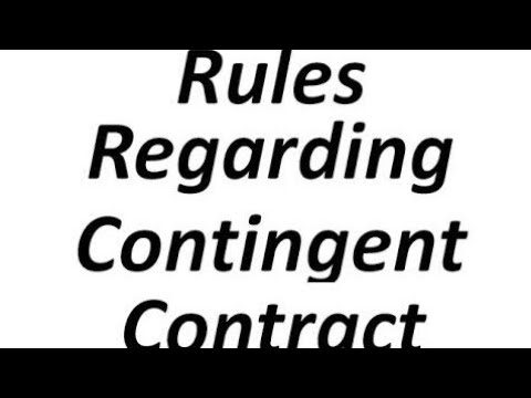 What are rules of Contingent contract? ||The indiancontract Act 1873ContingentContract