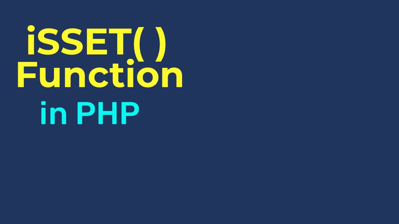 isset Function in PHP (Bangla)