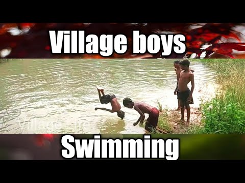 Village boys Swimming in water / Village Life