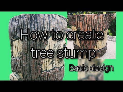 pot making of tree stump|basic design| step by step