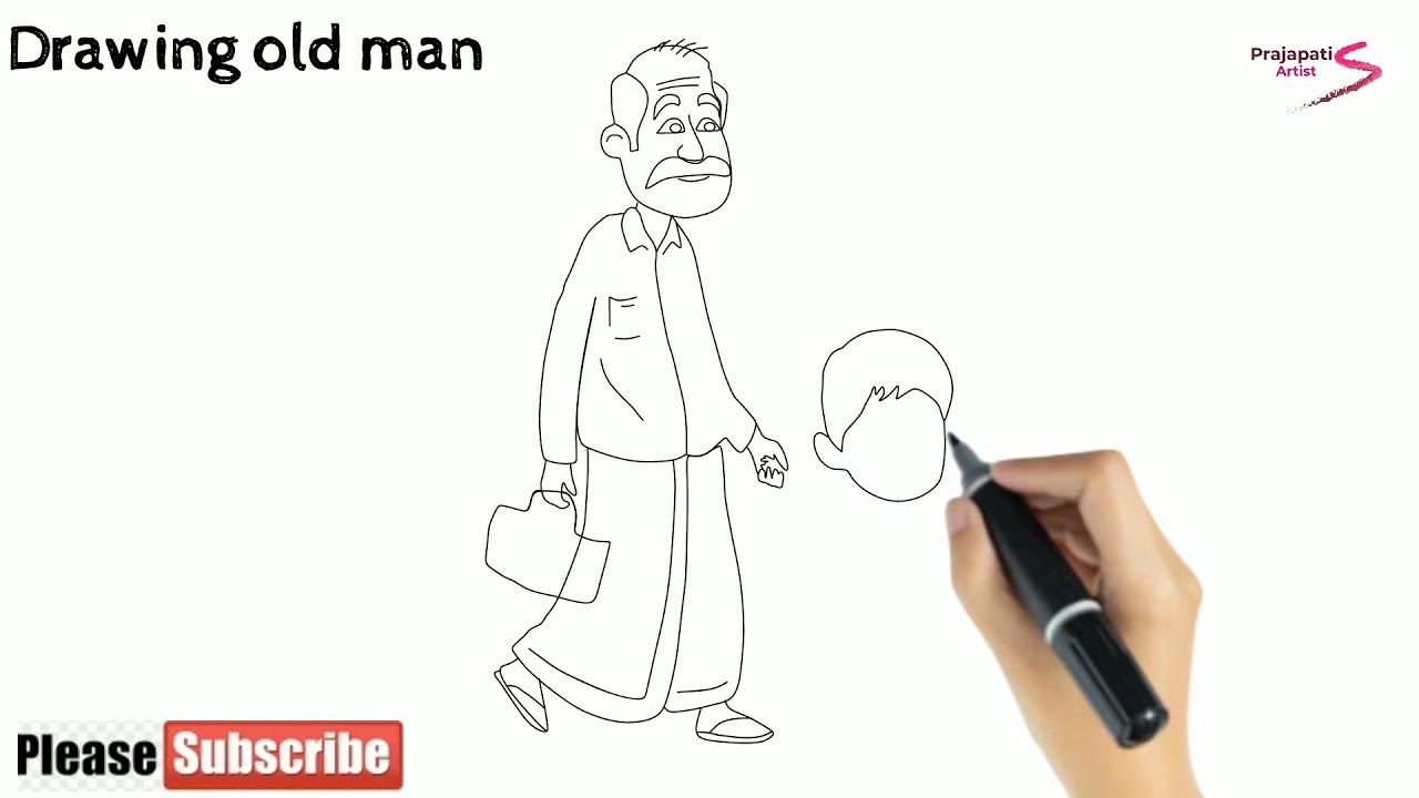 how to draw grandpa | how to draw an old man |  how to draw grandpa step by step