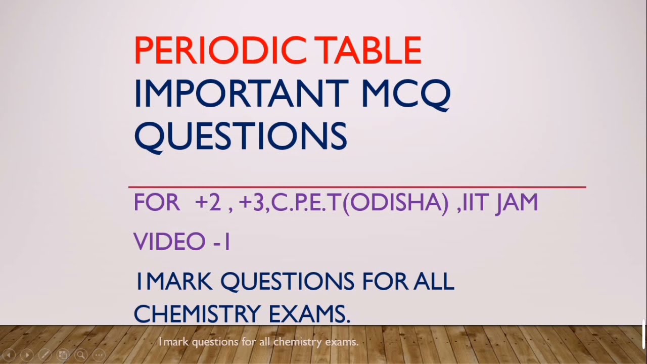 Periodic table important short questions for +2,+3 chemistry exam