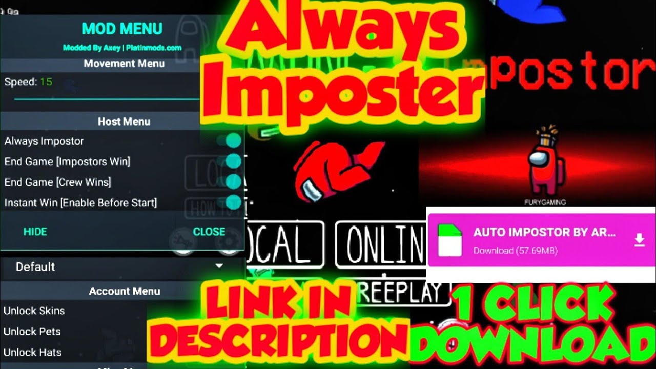 How to download Among us mod apk version || only imposter || link in description || FURY GAMING