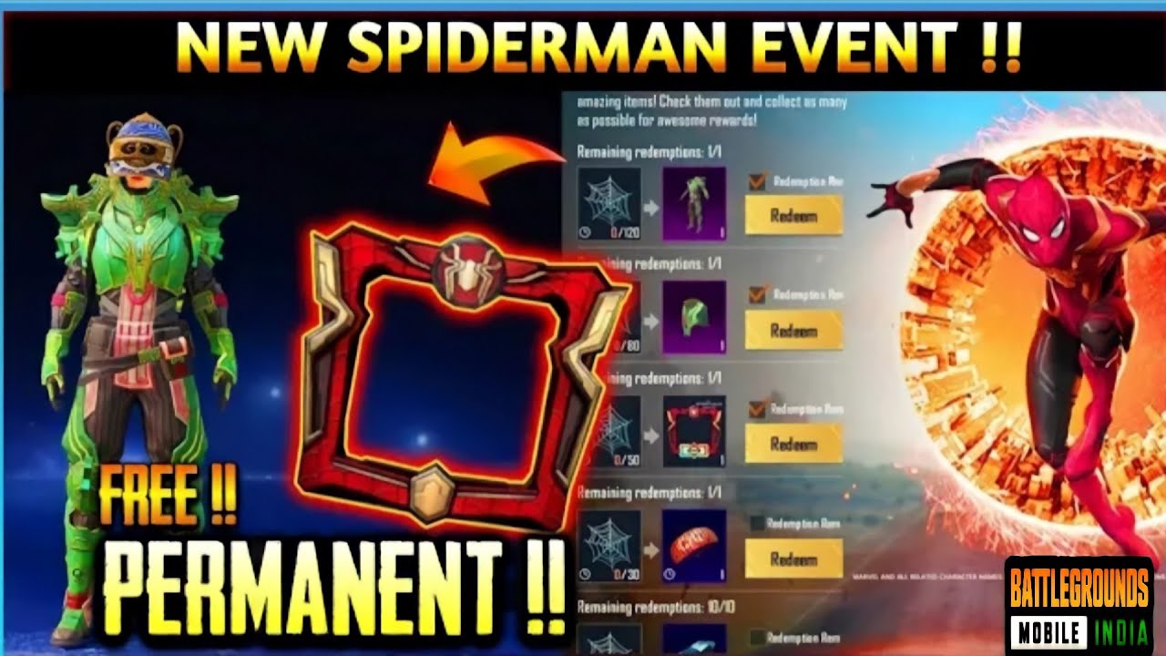 ENTER THE BATTLEGROUND EVENT BGMI | GET PERMANENT OUTFITS & FRAME | HOW TO GET/USE SPIDER WEB |EVENT