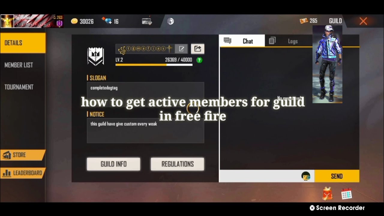 how to get active members for guild in ff #freefire