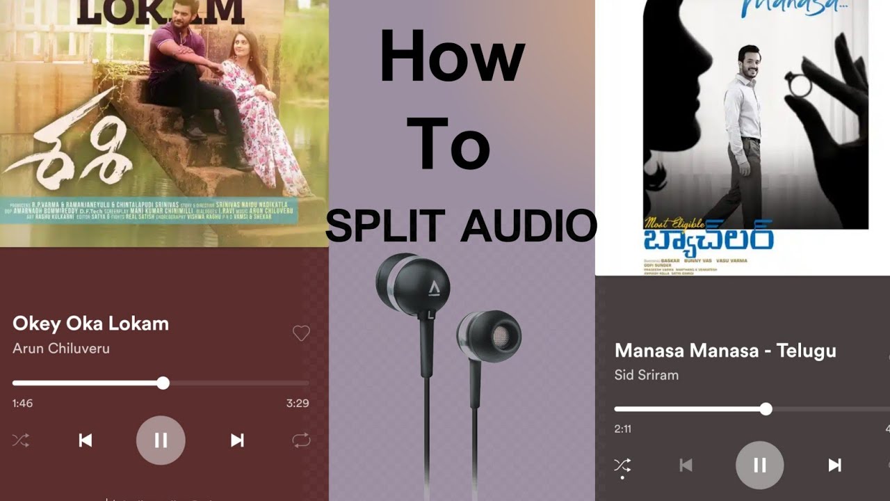 how to listen two song at a time in one earphone | in Telugu | split cloud app