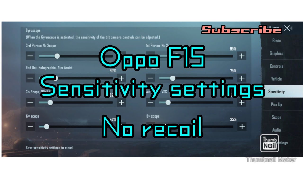 Oppo F15 sensitivity settings no recoil |PUBG MOBILE KR pEkKa YT