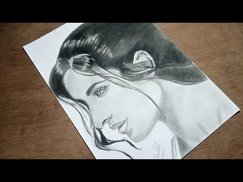 Drawing Katrina Kaif, Realistic pencil drawing