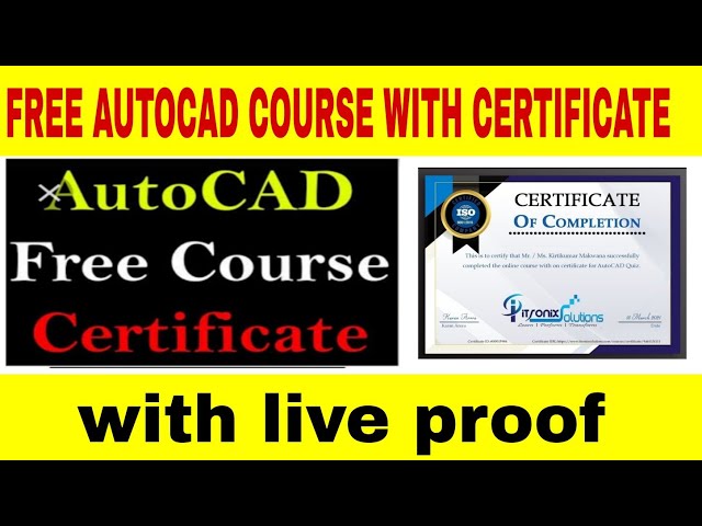 ? AutoCAD Online Course With Free Certificate [100℅ Free] 2021 100% working