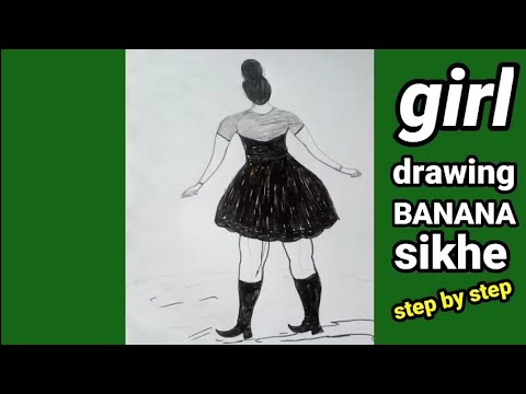 Easy way to draw a girl with beautiful dress step by step | Pencil sketch Tutorials || Art Video