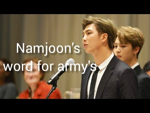 Namjoon's wise words for army's