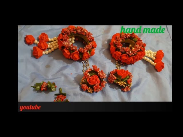 How to make artificial flowerspearlbeads bridal banglejoin ringhandmade/artificial flowers jewellery