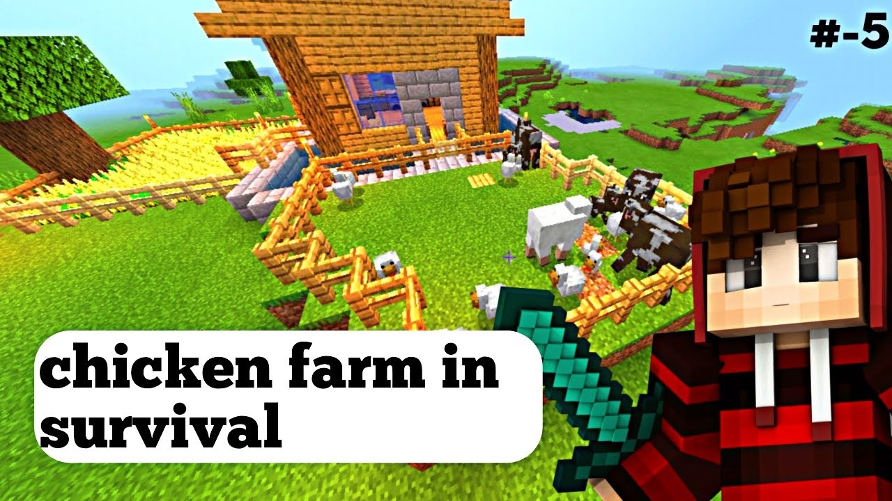 Chicken farm in survival  map. Minecraft.  // episode 5