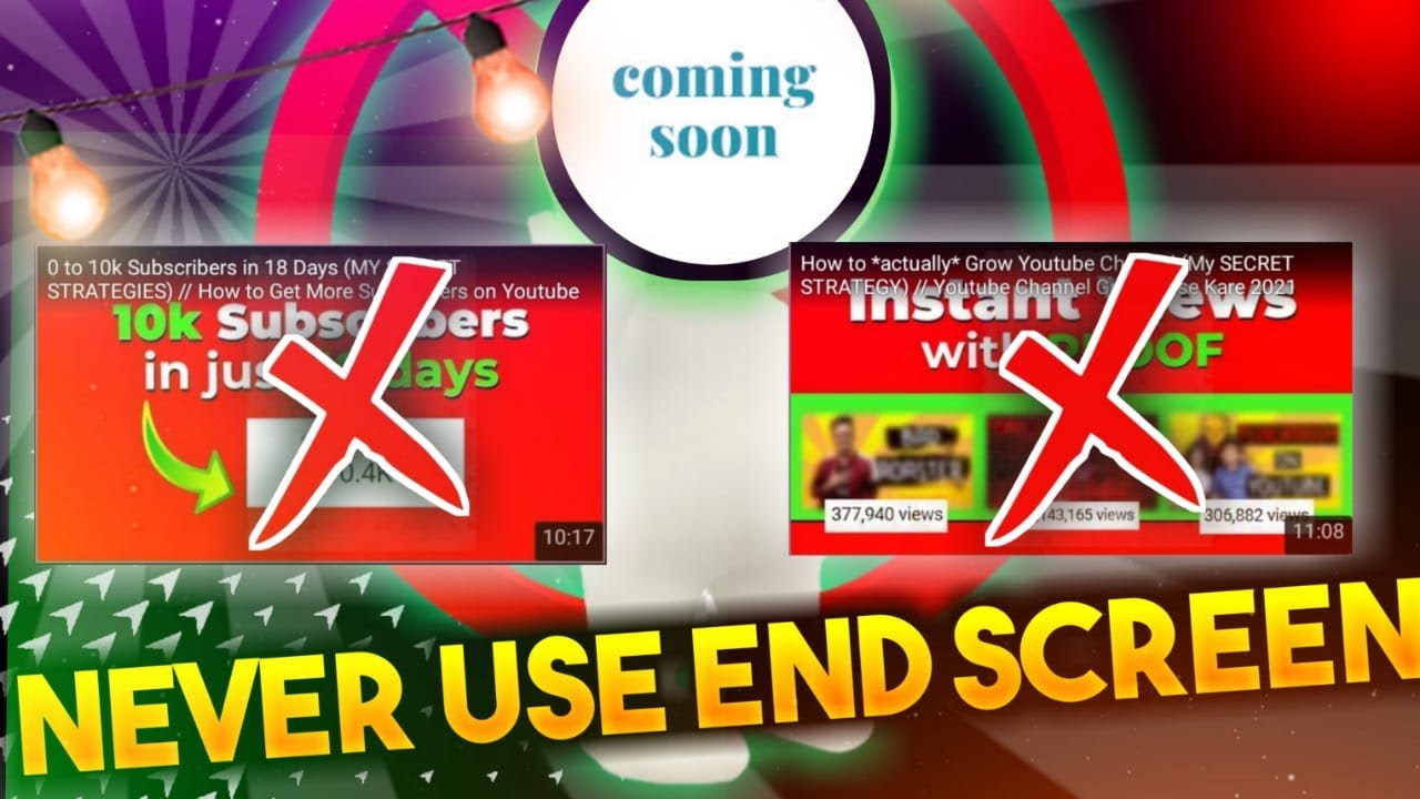 Warning ⚠ new you tuber never use end screen