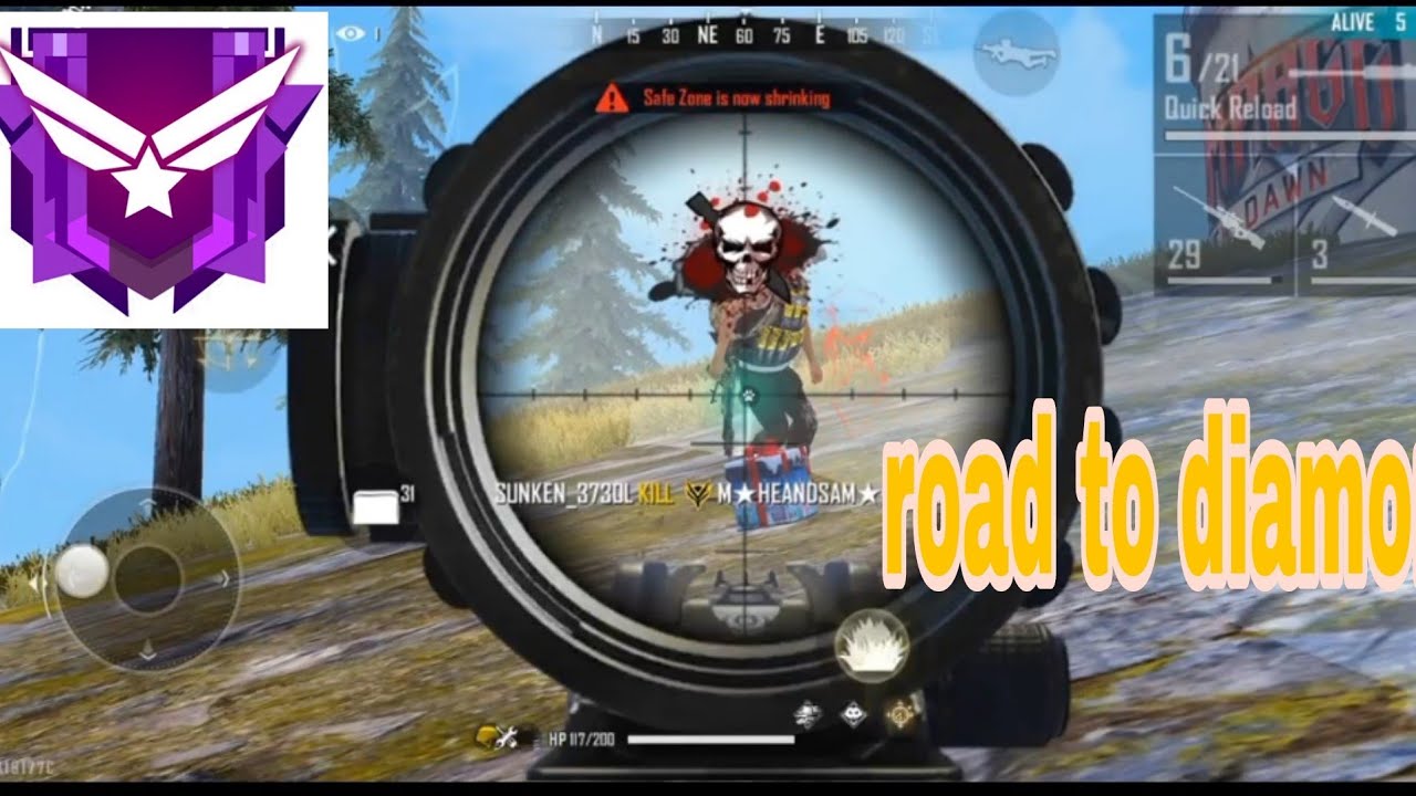 ROAD TO DIAMOND // only sniper challenge. in free fire mobile gameplay