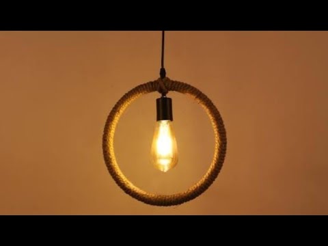 How to make a light with rope ll easy at home ll with rope ll night lamp ll rope chandelier.