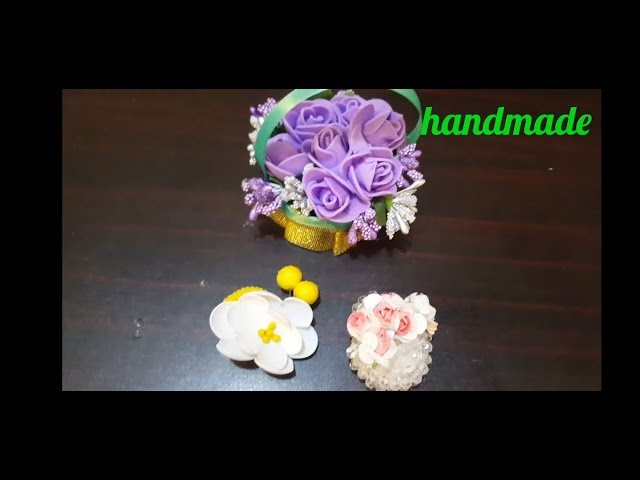 3 Easy charm for Beginners artificial flowers basket,hairband,diamond pearl magnet basket tutorial