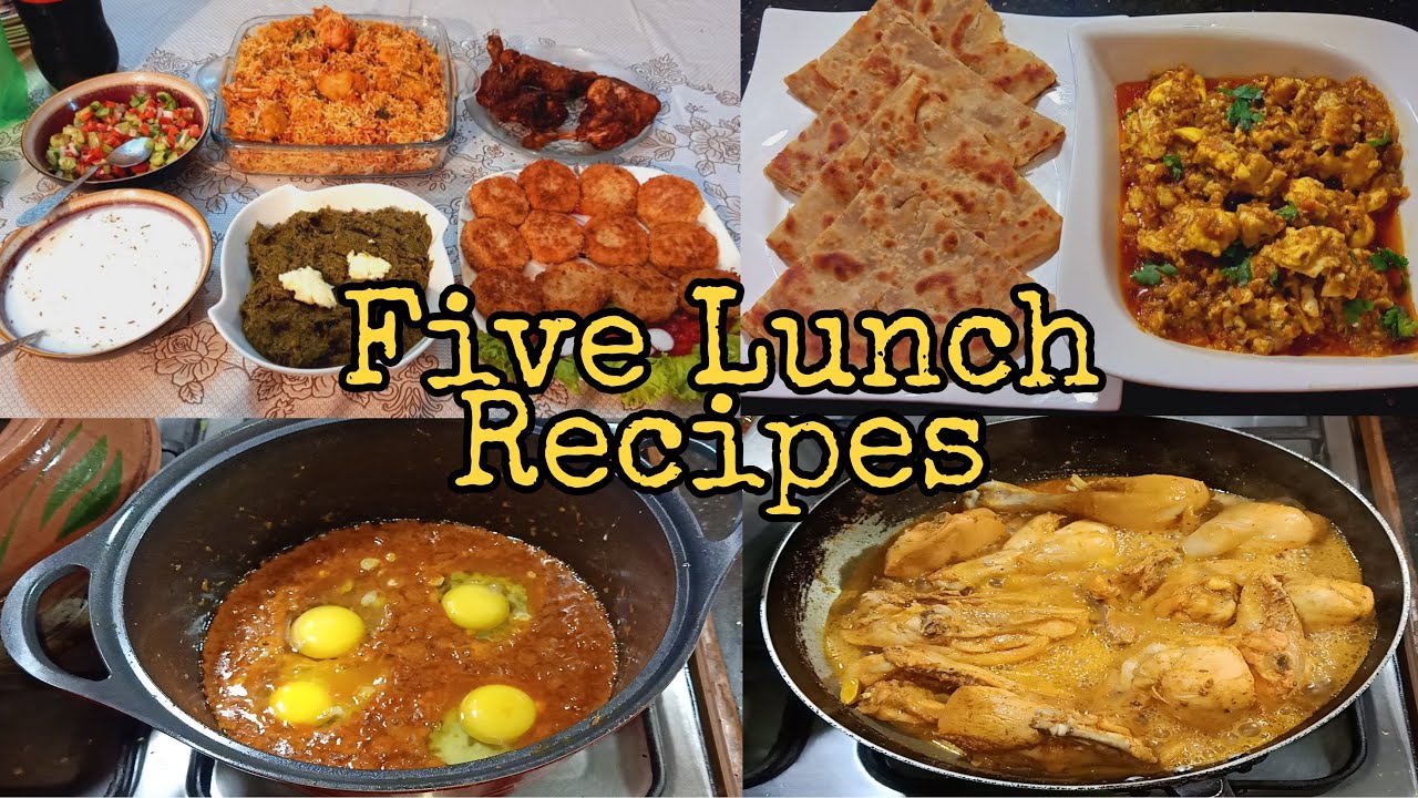 Aj Bana 5 Tarha Ka Lunch Vlog|Cutlets,Tikkah Biryani, Andy ka khagina,Chicken Piece, Sarson ka Saag|