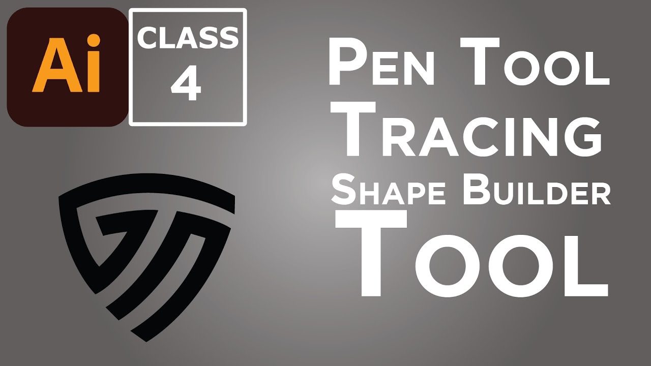 Adobe Illustrator CC | Class 4 | Pen Tool Tracing | Shape Builder Tool | English.