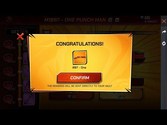 Free fire new event one punch man m1887 skin|| Aashish magar
