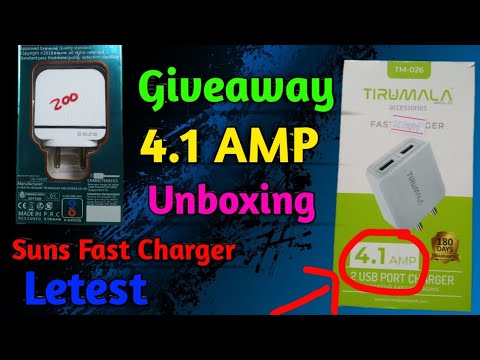 Suns Fast Charger 4.1 AMP Unboxing Giveaway Review total explain??