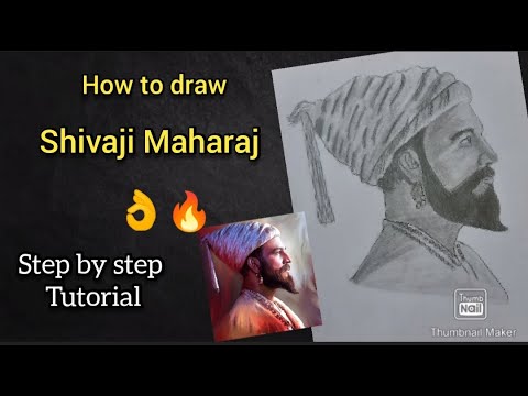 How to draw Shivaji Maharaj step by step sketch Tutorial |Real time Drawing|Shivaji Maharaj Drawing.