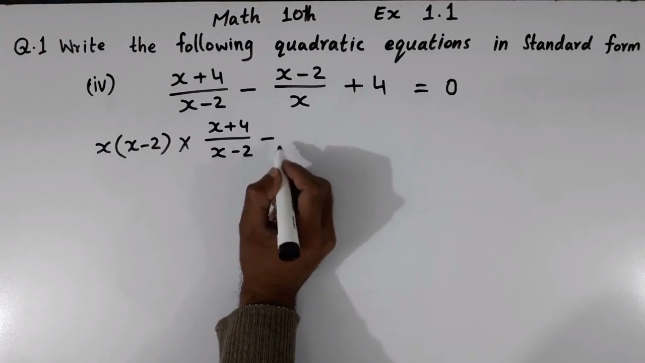 Class 10 Solve by quadratic equation in standard form