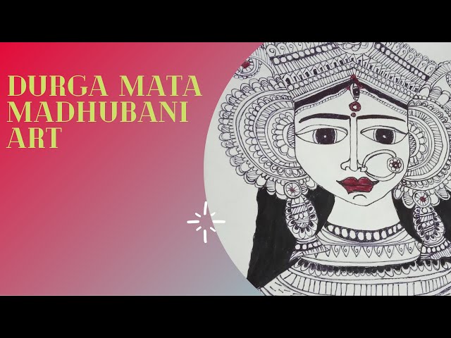 Durga Mata Drawing | Madhubani Art|