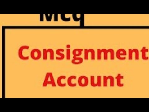 consignment account !   multiple choice questions !in Hindi