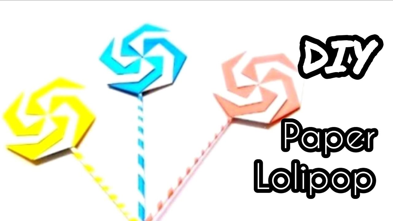 How to make DIY paper lolipop. Origami paper crafts. paper crafts.
