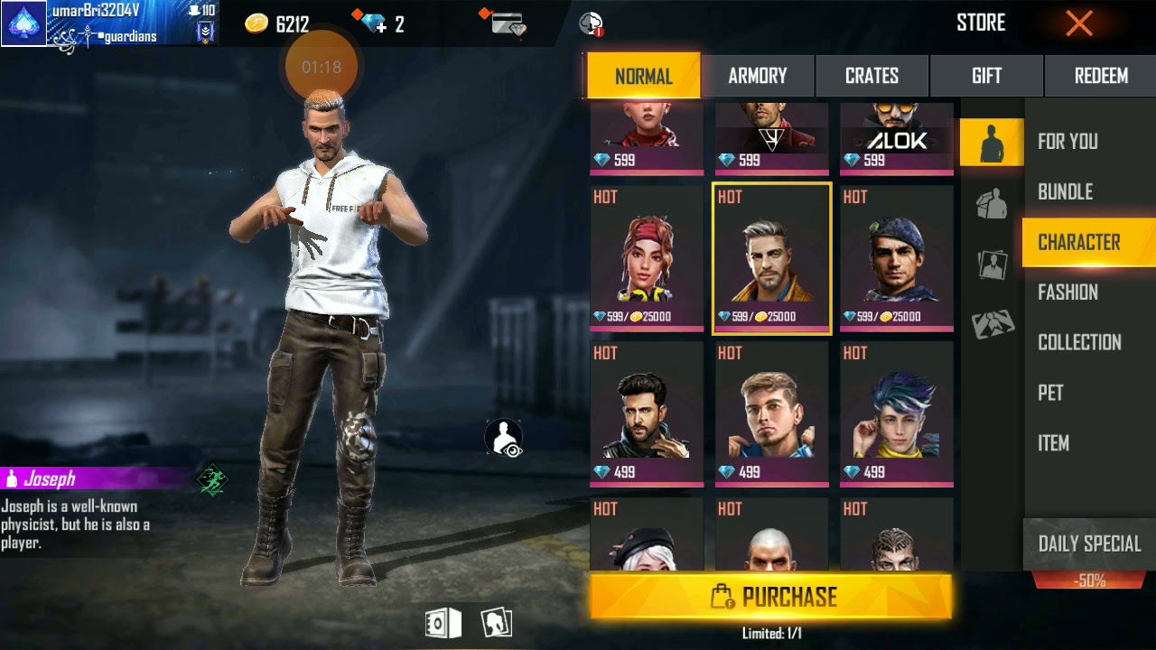 how to get free character in free fire with gold