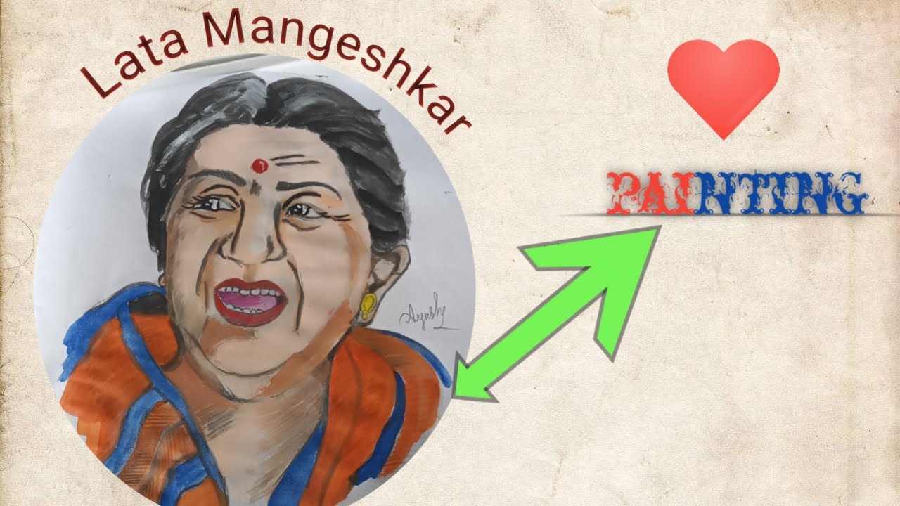 Lata Mangeshkar.||painting of famous singer lata Mangeshkar||#painting