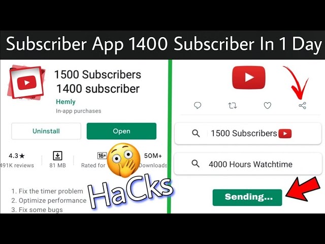 1000 Subscriber 1 Day !! totally hack app !! How to increase subscriber on YouTube | 2021 new trick