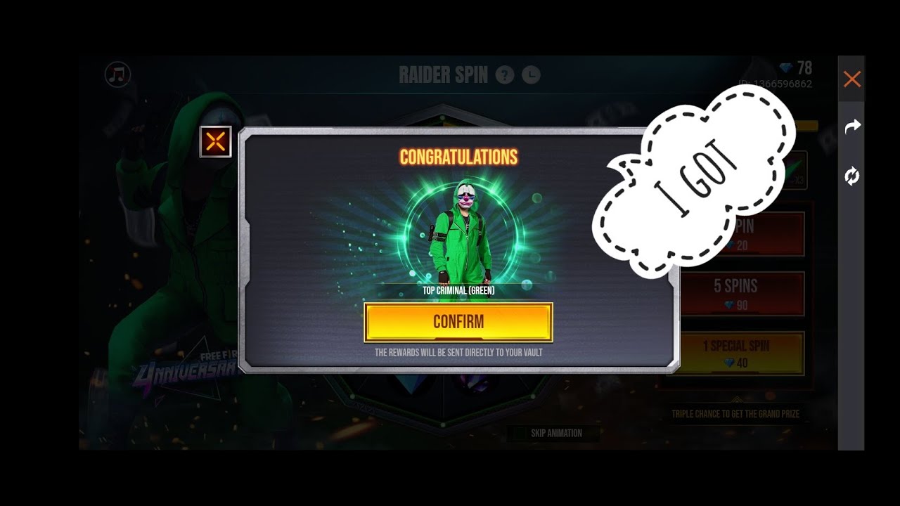 Green Criminal in One Spin And 10000 Diamond From New Event ? || Free Fire