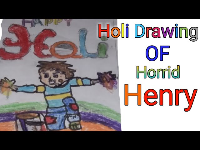 How to draw Horrid Henry|Holi Drawing