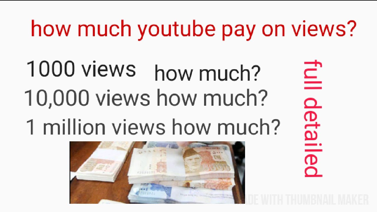 how much youtube pay on 1million views full detailed subscribe my channel